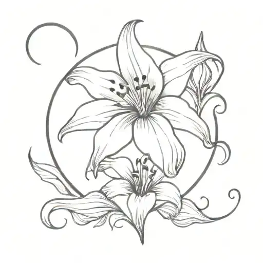 The Saggitarius Zodiac Sign With A Lily Flower