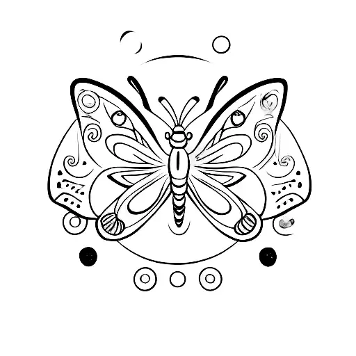 A Butterfly Depicted As A Semicolon With A Moon And The Zodiac Sign Cancer