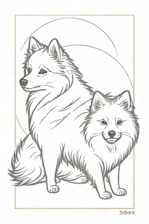 German Spitz Dog Laying