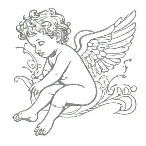 Cherub With Letters Mj