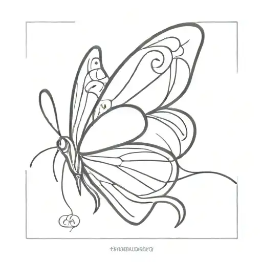 Baby Butterfly Thin Lines