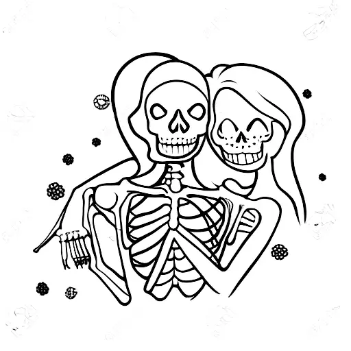 Skeleton Comforting Girl