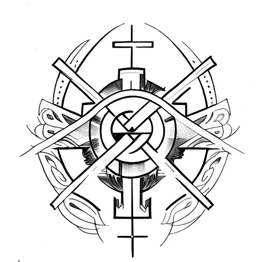 Christian Cross Fine Line