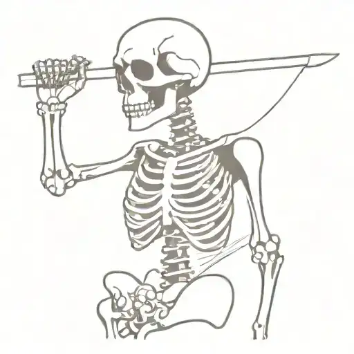 Metalhead Skeleton Holding
