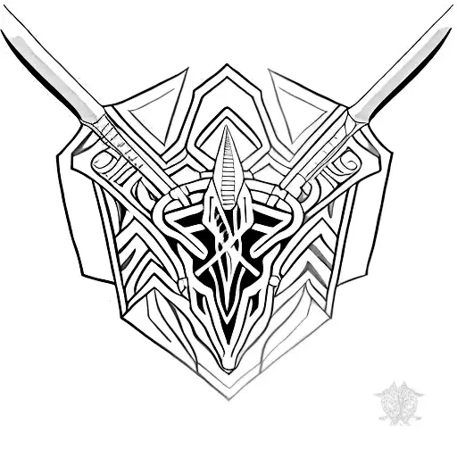 A Minimalist Tattoo Of A Sleek Dagger With Intricate Cybernetic Patterns Etched Into The Blade