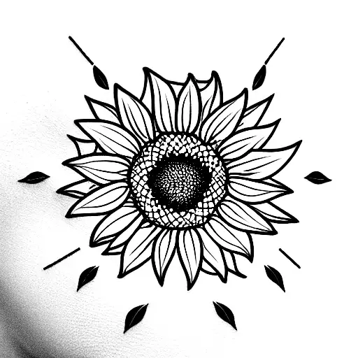 Sunflower With Geometric Details