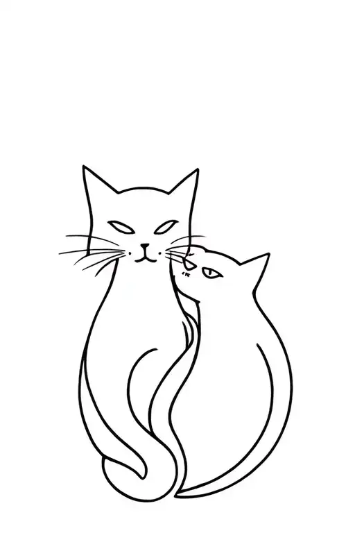 A Black Cat And A White Cat Linked