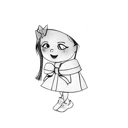 A Little Girl Wearing A Red Bow