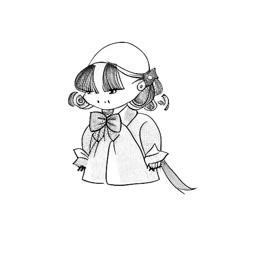 A Little Girl Wearing A Red Bow