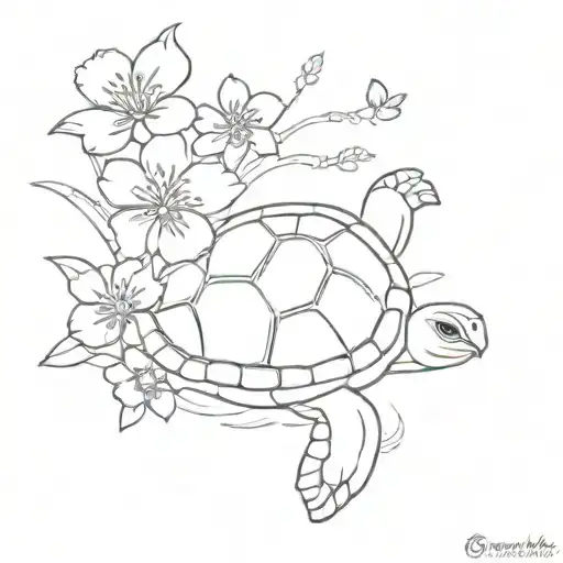 I Want A Turtle Surronded By Sakura Flowers