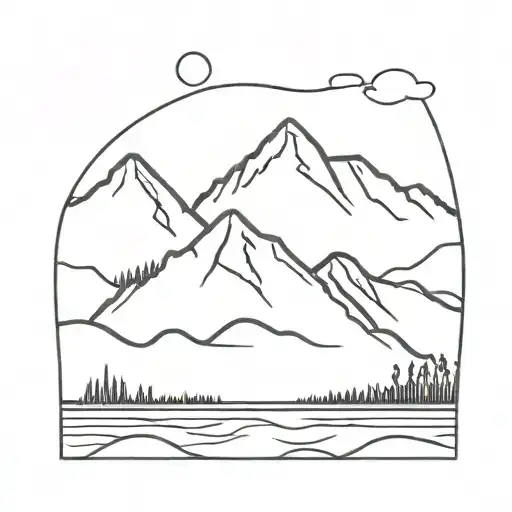 Fields Reflecting In Water Under Mountains