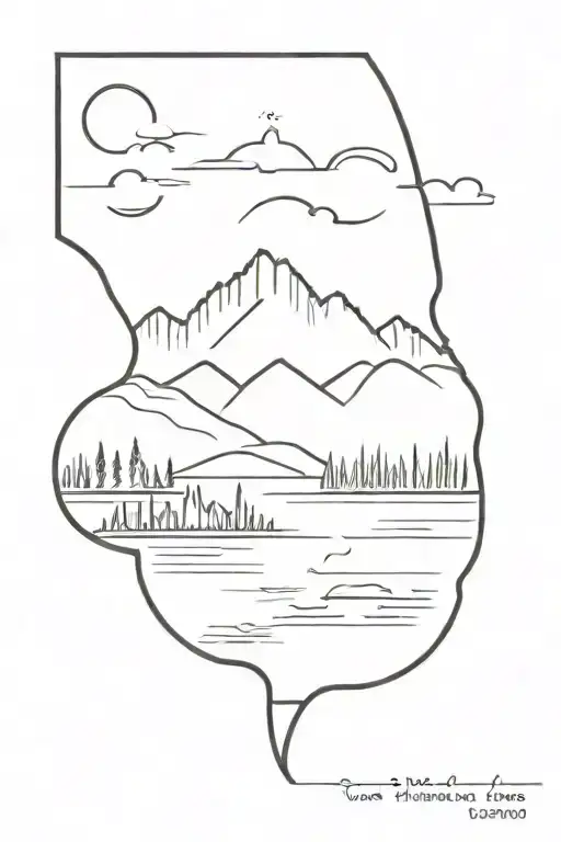 Water In A Field Where You Can See The Reflection Of Mountains