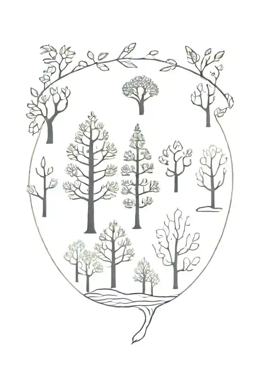 Danish And Norwegian Nature Elements Like Trees