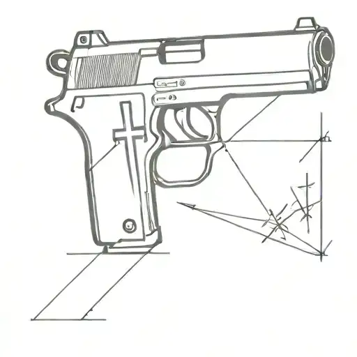 Gun With Cross Going