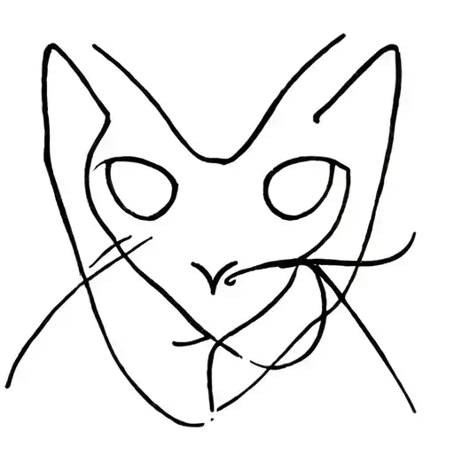 Cat Names Written Intertwined Symbolizing