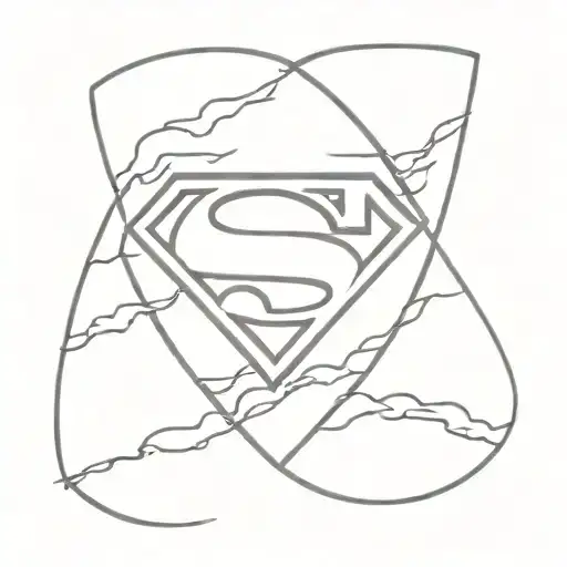 Superman Shield With Volleyball On Fire