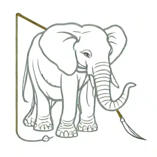 Elephant And Crochet Hooks And Yarn