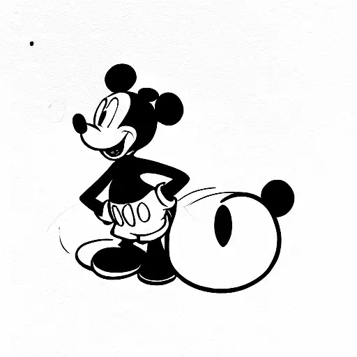 Mickey Mouse And Orange Bird