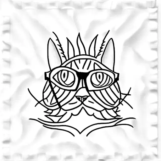 Cat With Sunglasses Laying On A Beach Towel