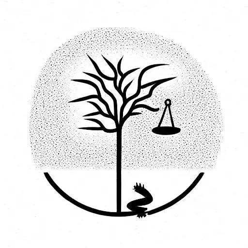 Tree And Lizard And Swing And Lake