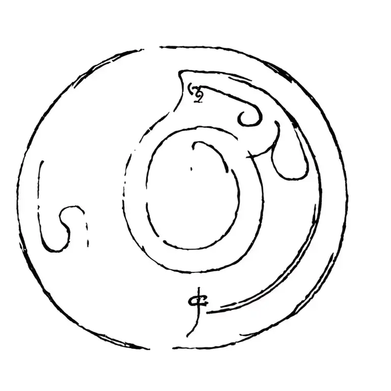 Date Of Birth In Roman Figures Around The Ying Symbol
