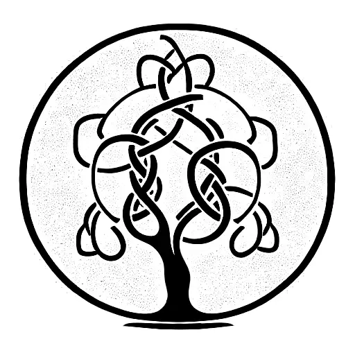 Tree Of Life Entangled In An Endless Knot