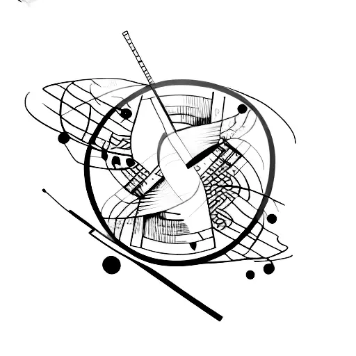 A Wine Glass And A Vinyl Record Merging Into One Abstract Design