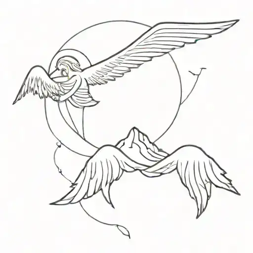 Mountain And Angel Wings