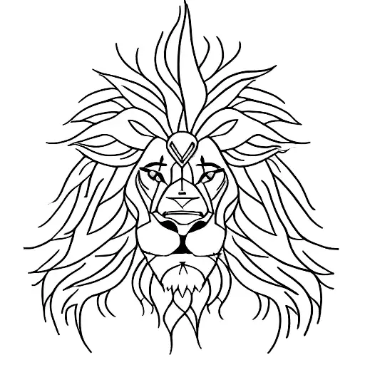 Outline Of Lion And The Word Fight Till The End In Anotger Kanguage
