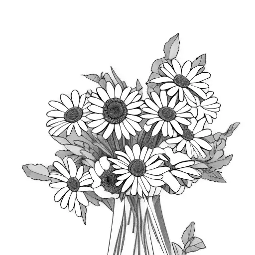 Daisy And Poppy Bouquet For Thigh Hip