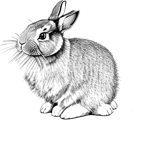 A Rabbit On A Black Background