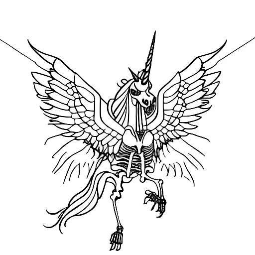 The Skeleton Of A Unicorn With The Wings Thestral From Harry Potter