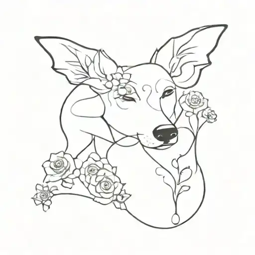 Dog Shape And Add Some Flowers