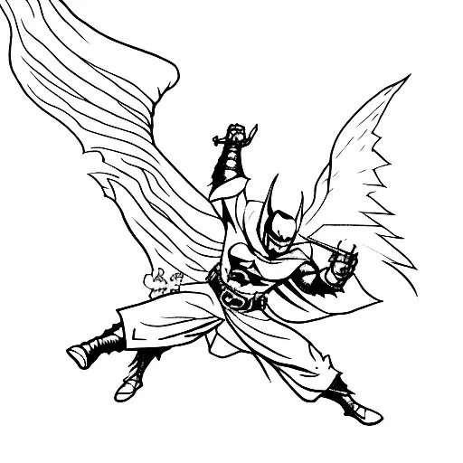 Dark Knight With Wings And Mystic Katana