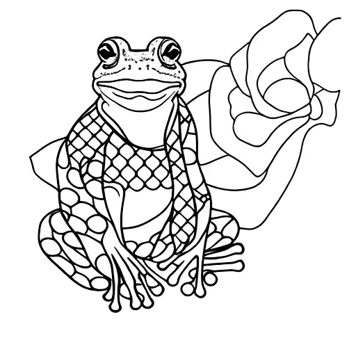 Frog In Kimono Sitting