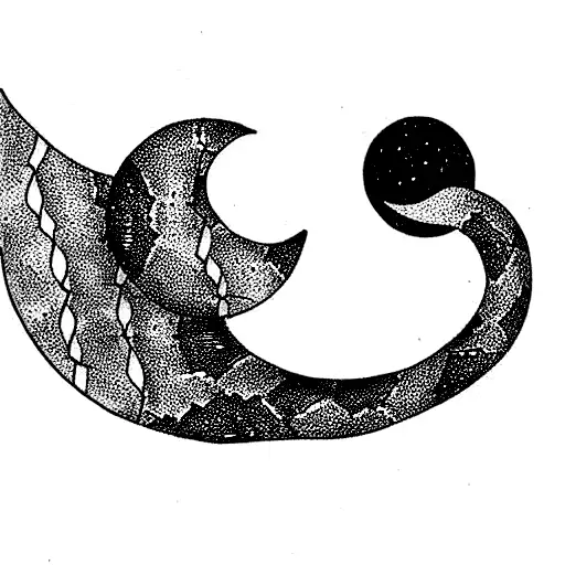 Snake And Moon Crescent