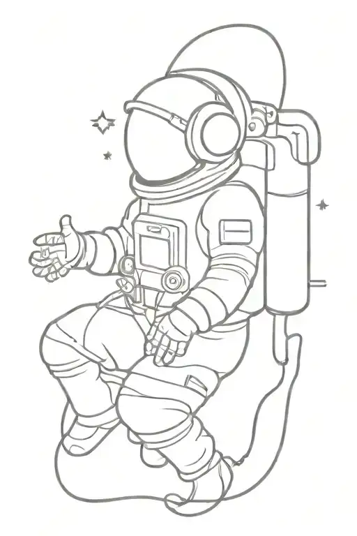 Astronaut With Headphones Floating
