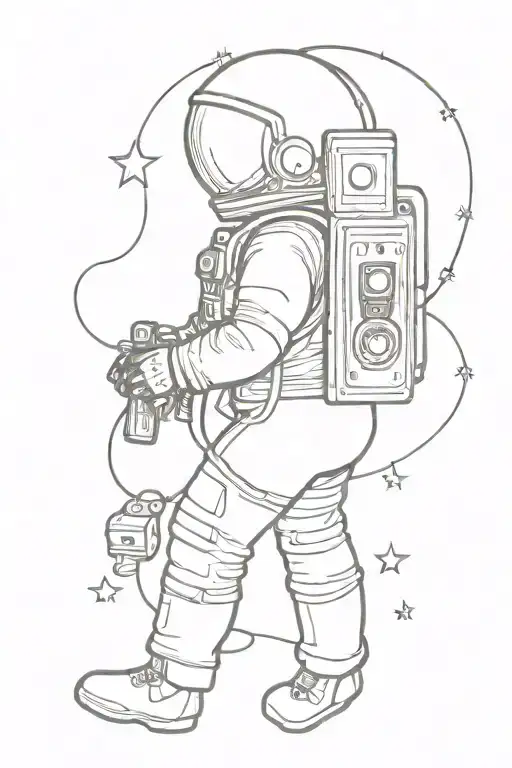 Astronaut With Cassette Player