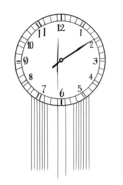 Clock With Vertical Lines And Circles