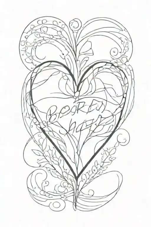 Broken Heart With Lettering
