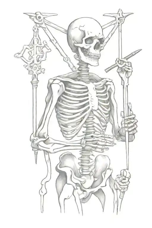 Skeleton Holding Tuning Fork