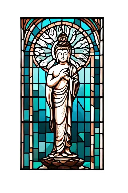 Stained Glass Window Cathedral Stained Glass With Buddha Broken