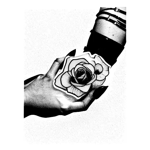 Hands Holding A Book With Roses