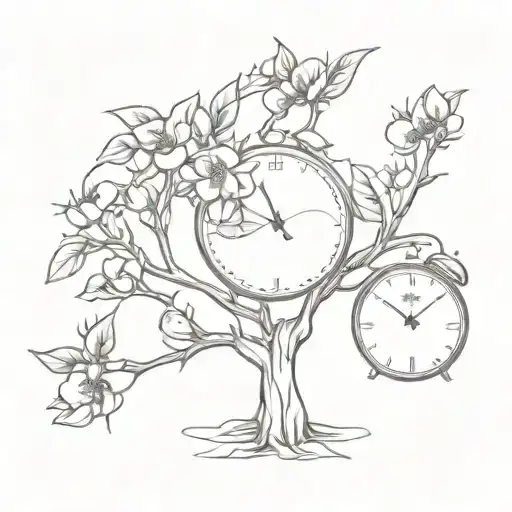 Quince Tree And Time Clock