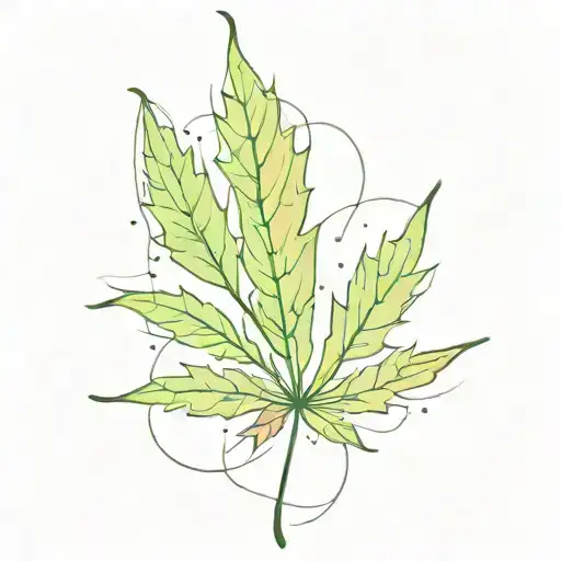 Water Color Modern Cannabis Leaf