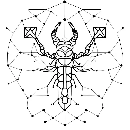 A Minimalist Scorpio Constellation Tattoo Integrated With A Heart Symbol