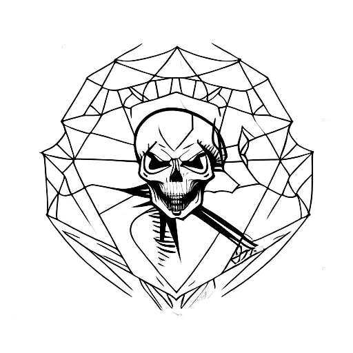Punk Rock Theme Skull With A Triangle In The Background