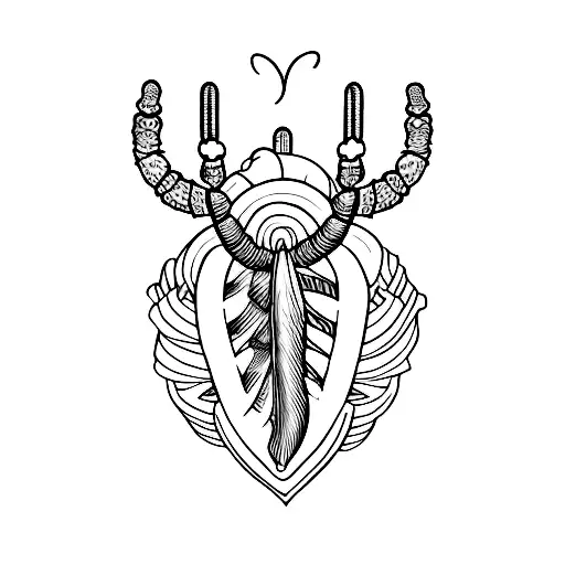 A Minimalist Tattoo Of A Scorpio Tail Wrapping Around A Heart Shape