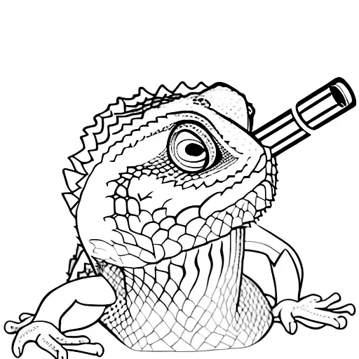 Bearded Dragon With A Lightsaber