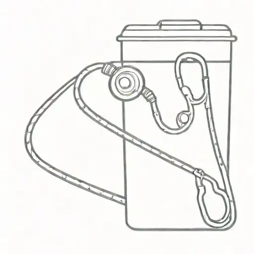 A Minimalist Coffee Cup With A Stethoscope Wrapped Around It